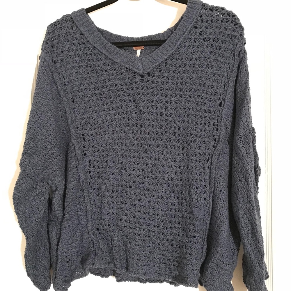 Blue Chunky Knit Free People Sweater size Small